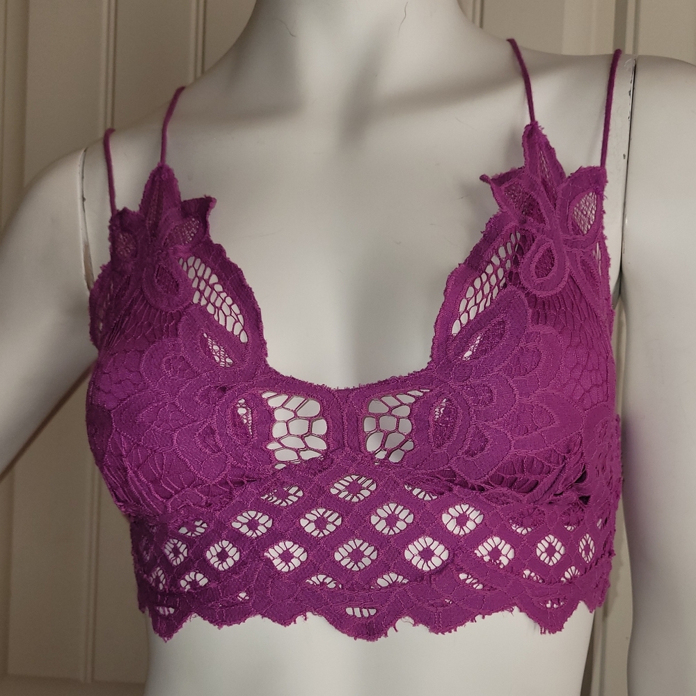 Free People Purple Lace Bralette Small